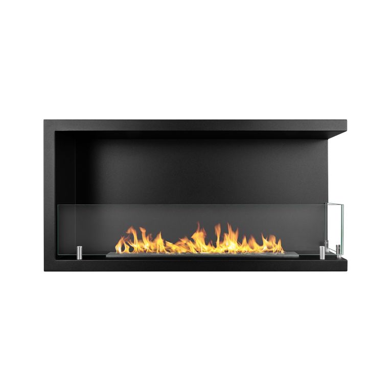 Camino a Bioetanolo Nero Capacità 1.5 lt Superficie Riscaldabile 30 90x22x45h cm, Potenza (kw) 3 - Macomer