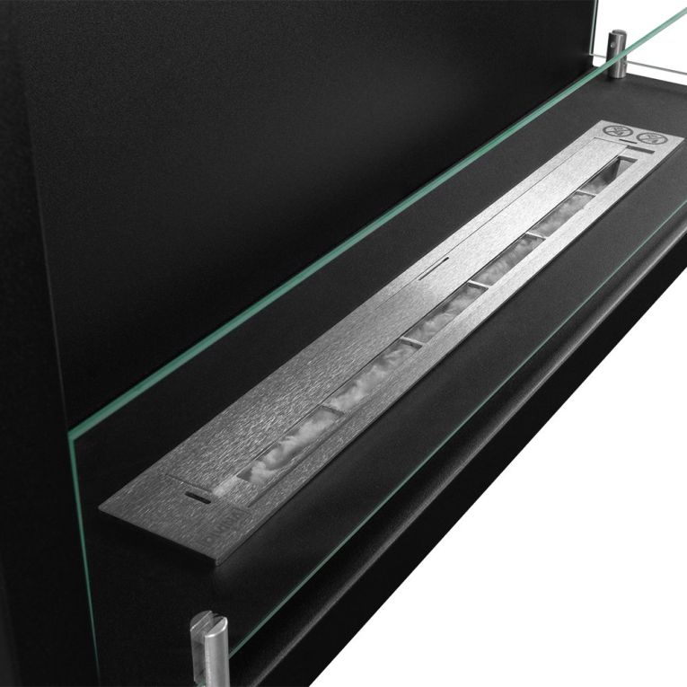 Camino a Bioetanolo Nero Capacità 1.5 lt Superficie Riscaldabile 30 90x22x45h cm, Potenza (kw) 3 - Macomer