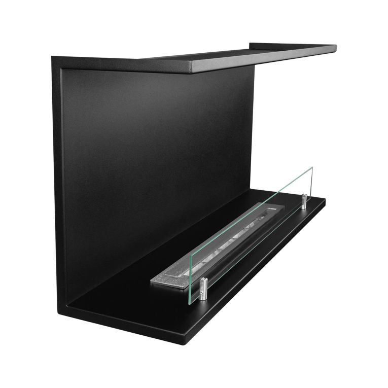 Camino a Bioetanolo Nero Capacità 1.5 lt Superficie Riscaldabile 30 90x24x45h cm, Potenza (kw) 3 - Novaledo