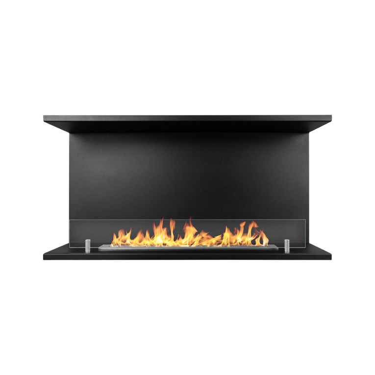 Camino a Bioetanolo Nero Capacità 1.5 lt Superficie Riscaldabile 30 90x24x45h cm, Potenza (kw) 3 - Novaledo