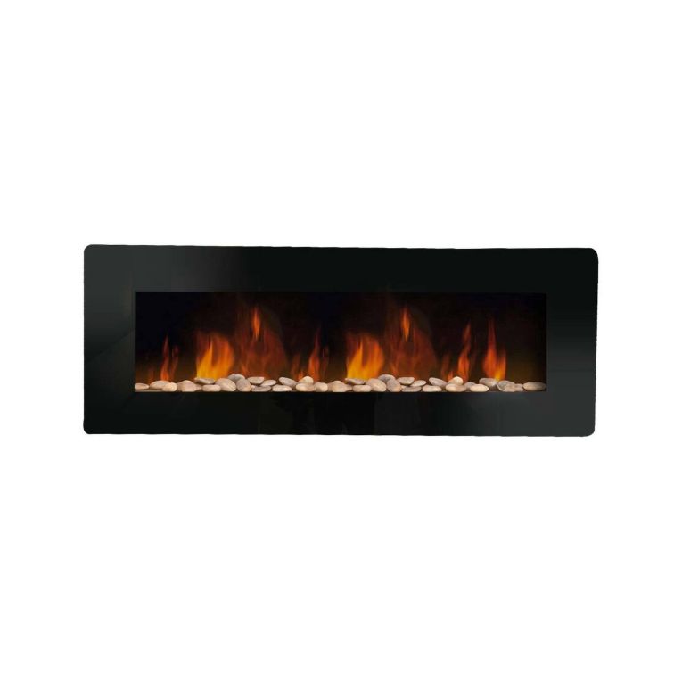 Camino elettrico Aidone, 11x127 h50 cm, Nero