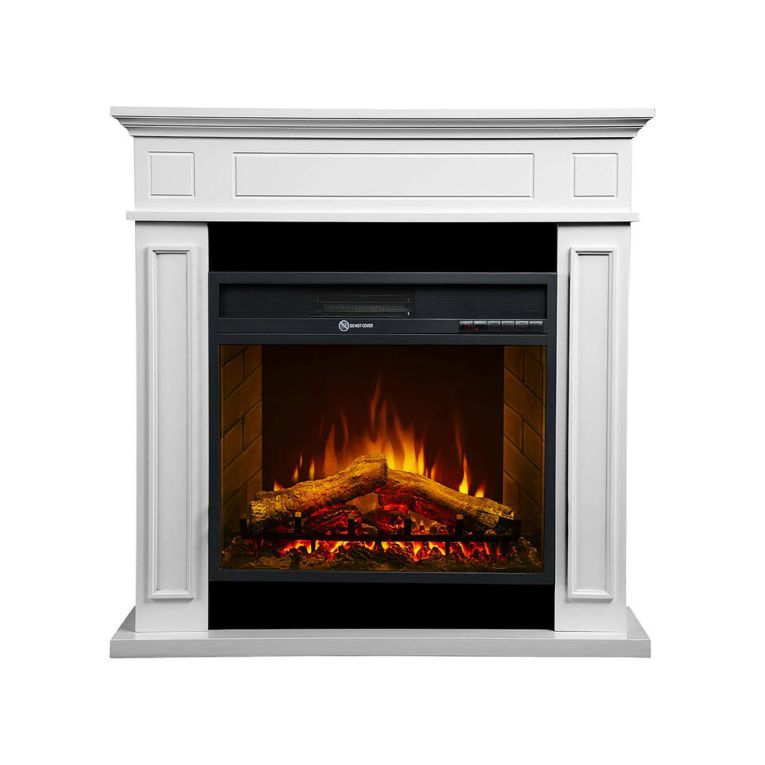 Camino elettrico Airola, 90x28 h91 cm, Bianco