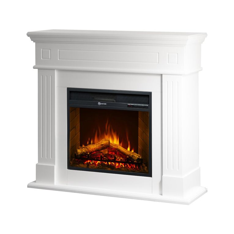Camino Elettrico Bianco Superficie Riscaldabile 30 Potenza (kw) 0.9-1.8 110x25x95h cm, Indoor - Sola