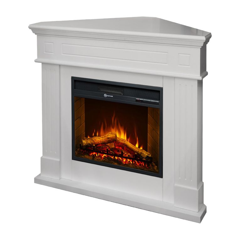 Camino Elettrico Bianco Superficie Riscaldabile 30 Potenza (kw) 0.9-1.8 110x63x102h cm, Indoor - Treviolo