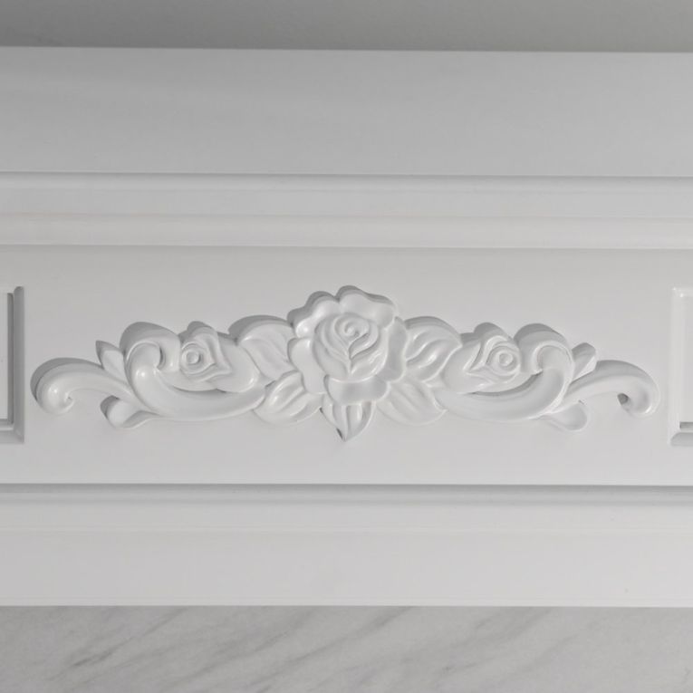 Camino Elettrico Bianco Superficie Riscaldabile 30 Potenza (kw) 0.9-1.8 121x38x108h cm, Indoor - Prasco
