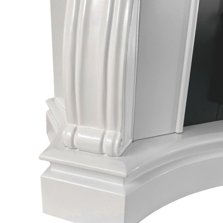 Camino Elettrico Bianco Superficie Riscaldabile 30 Potenza (kw) 0.9-1.8 123x39x100h cm, Indoor - Triuggio