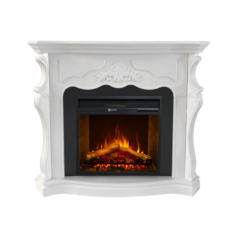Camino Elettrico Bianco Superficie Riscaldabile 30 Potenza (kw) 0.9-1.8 123x39x100h cm, Indoor - Triuggio
