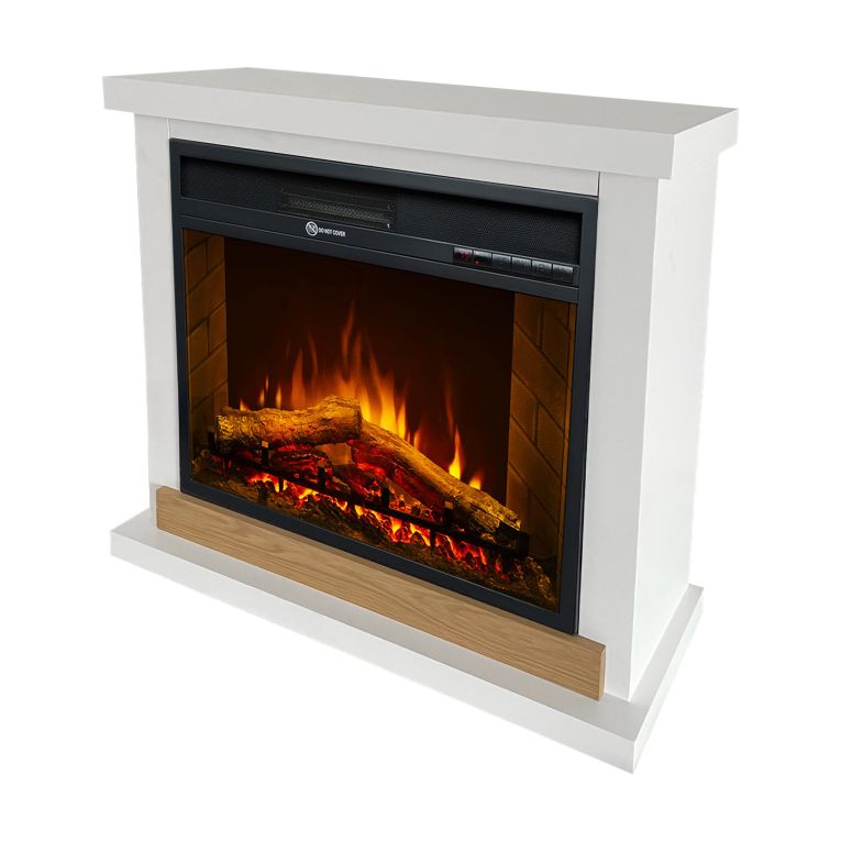 Camino Elettrico Bianco Superficie Riscaldabile 30 Potenza (kw) 0.9-1.8 75x28x70h cm, Indoor - Stia