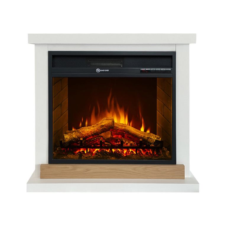 Camino Elettrico Bianco Superficie Riscaldabile 30 Potenza (kw) 0.9-1.8 75x28x70h cm, Indoor - Stia