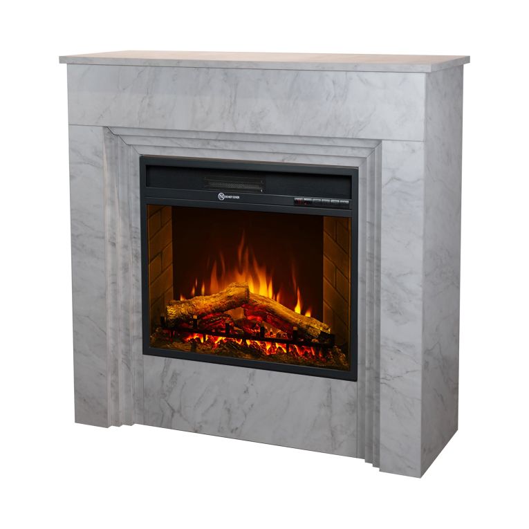 Camino Elettrico Bianco Superficie Riscaldabile 30 Potenza (kw) 0.9-1.8 96x35x96h cm, Indoor - Volla