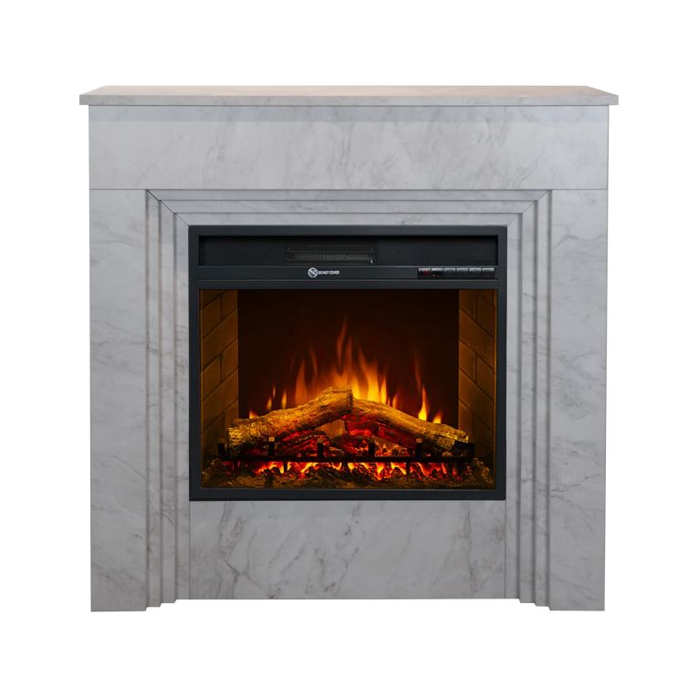 Camino Elettrico Bianco Superficie Riscaldabile 30 Potenza (kw) 0.9-1.8 96x35x96h cm, Indoor - Volla