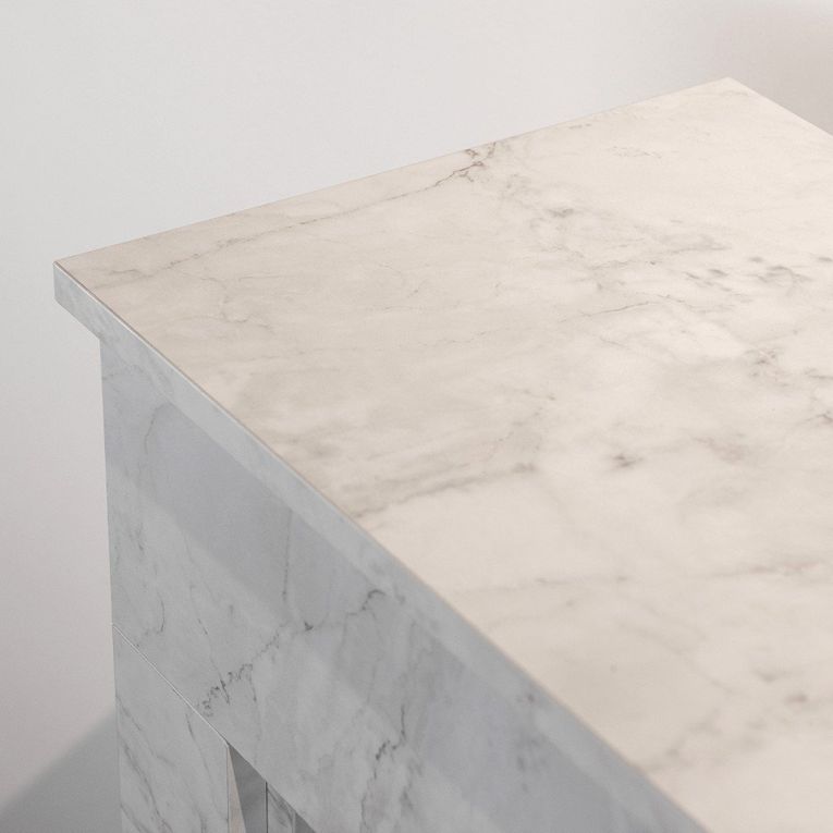 Camino Elettrico Bianco Superficie Riscaldabile 30 Potenza (kw) 0.9-1.8 96x35x96h cm, Indoor - Volla