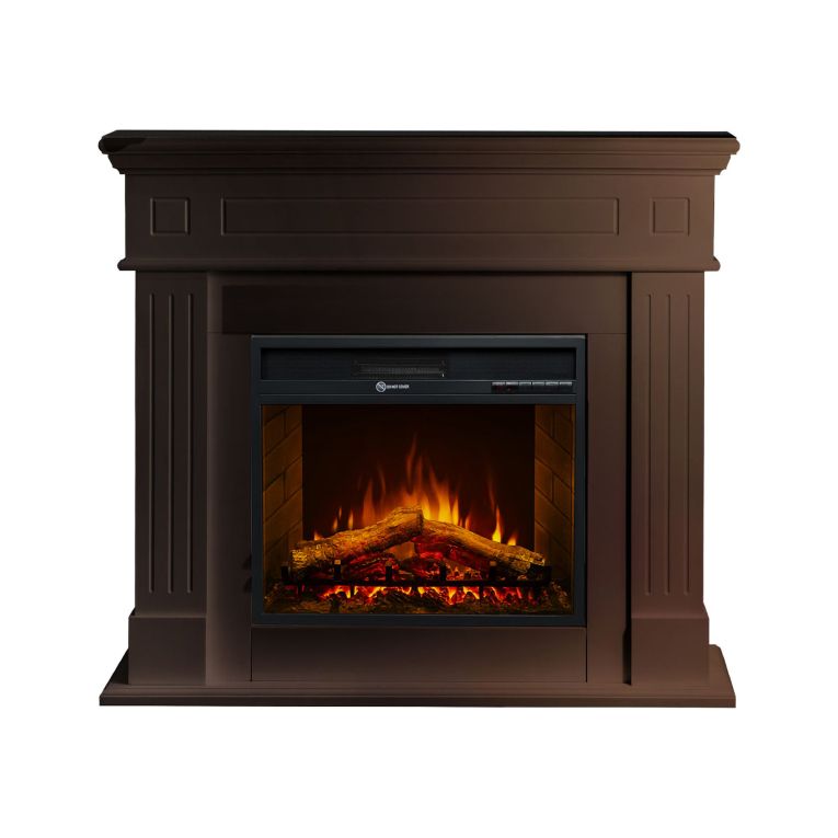 Camino Elettrico Marrone Noce Superficie Riscaldabile 30 Potenza (kw) 0.9-1.8 110x36x100h cm, Indoor - Lentella