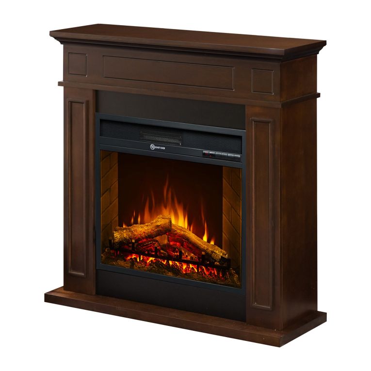 Camino Elettrico Marrone Noce Superficie Riscaldabile 30 Potenza (kw) 0.9-1.8 89x28x90h cm, Indoor - Versiggia