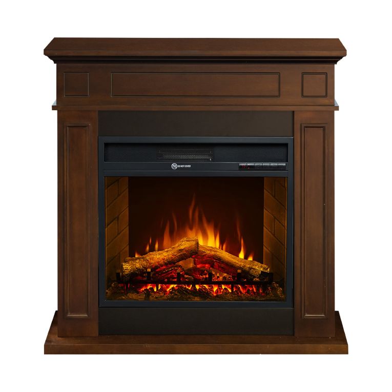 Camino Elettrico Marrone Noce Superficie Riscaldabile 30 Potenza (kw) 0.9-1.8 89x28x90h cm, Indoor - Versiggia