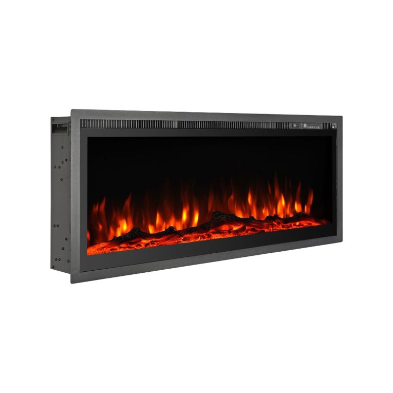 Camino Elettrico Nero Superficie Riscaldabile 30 Potenza (kw) 0.75-1.5 127x14x45h cm, Indoor - Casanova