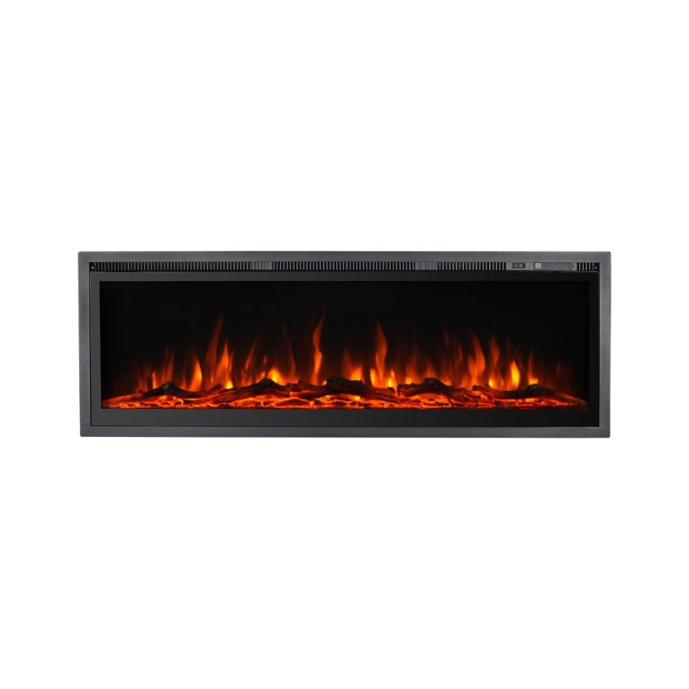 Camino Elettrico Nero Superficie Riscaldabile 30 Potenza (kw) 0.75-1.5 127x14x45h cm, Indoor - Casanova