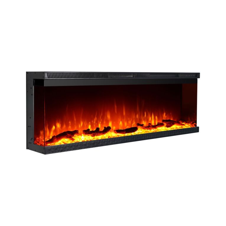 Camino Elettrico Nero Superficie Riscaldabile 30 Potenza (kw) 0.75-1.5 127x20x44h cm, Indoor - Pofi
