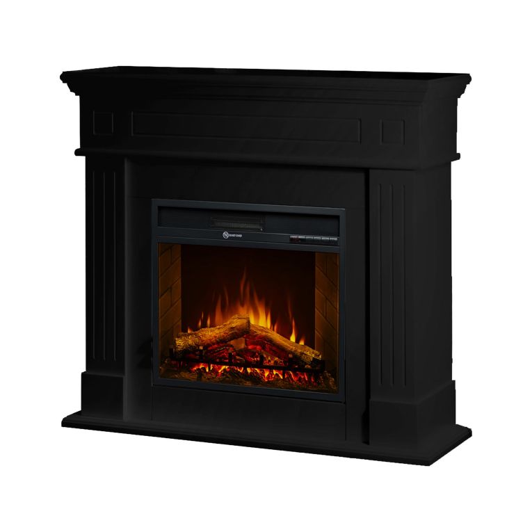 Camino Elettrico Nero Superficie Riscaldabile 30 Potenza (kw) 0.9-1.8 110x36x100h cm, Indoor - Cogliate