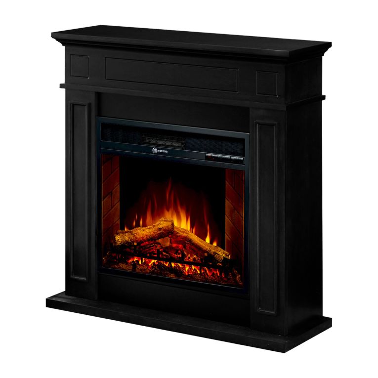 Camino Elettrico Nero Superficie Riscaldabile 30 Potenza (kw) 0.9-1.8 89x28x90h cm, Indoor - Prevalle