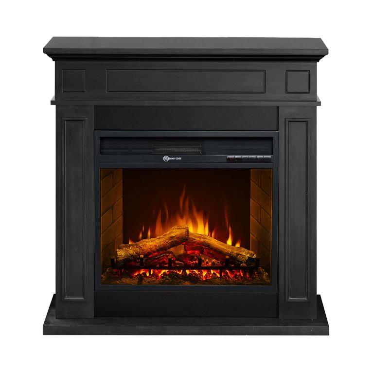 Camino Elettrico Nero Superficie Riscaldabile 30 Potenza (kw) 0.9-1.8 89x28x90h cm, Indoor - Prevalle
