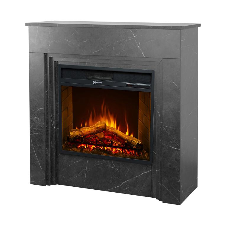 Camino Elettrico Nero Superficie Riscaldabile 30 Potenza (kw) 0.9-1.8 96x35x96h cm, Indoor - Limbiate
