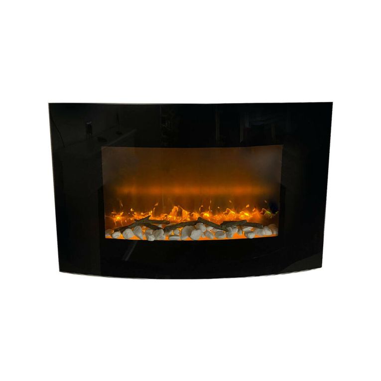 Camino elettrico Stockholm, 14x89 h56 cm, Nero
