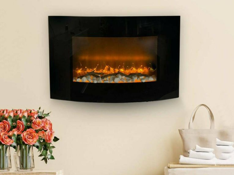 Camino elettrico Stockholm, 14x89 h56 cm, Nero