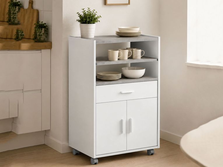 Carrello Akea, 59x40h92 cm, Bianco