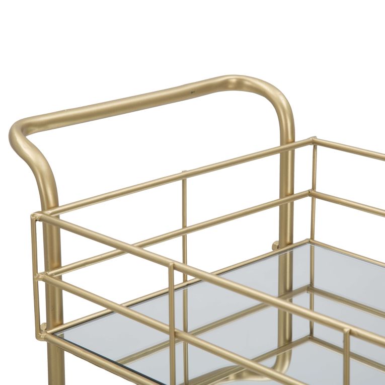 Carrello oro Trasparente Fume 3 Ripiani Ruote 60x31x80h cm, Sfumatura Colore Struttura Fume - Arviat