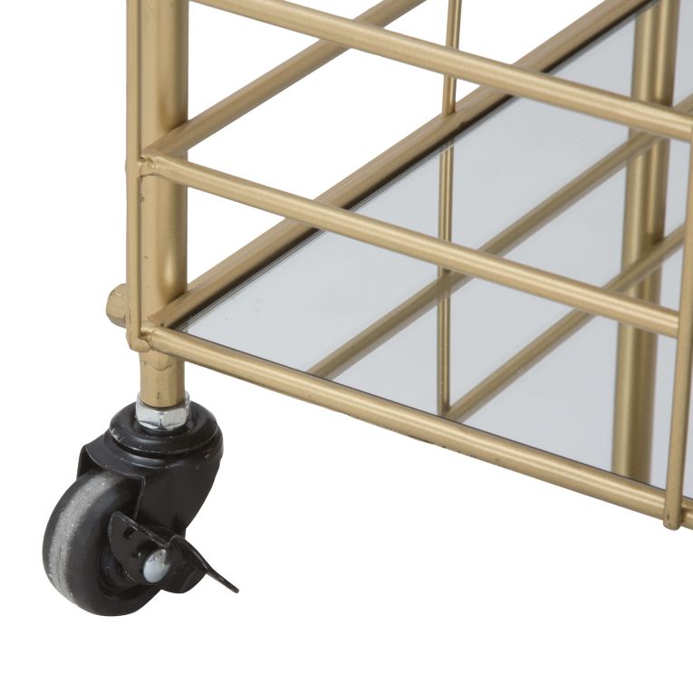 Carrello oro Trasparente Fume 3 Ripiani Ruote 60x31x80h cm, Sfumatura Colore Struttura Fume - Arviat