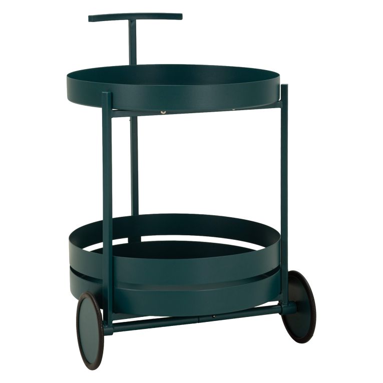 Carrello Verde 2 Ripiani Ruote 45x35x65h cm, Materiale Ripiano in Metallo - Ganamo