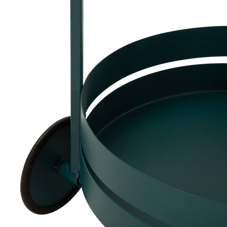 Carrello Verde 2 Ripiani Ruote 45x35x65h cm, Materiale Ripiano in Metallo - Ganamo