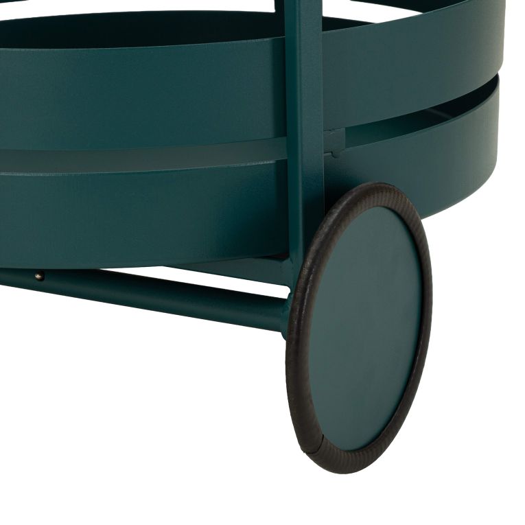 Carrello Verde 2 Ripiani Ruote 45x35x65h cm, Materiale Ripiano in Metallo - Ganamo