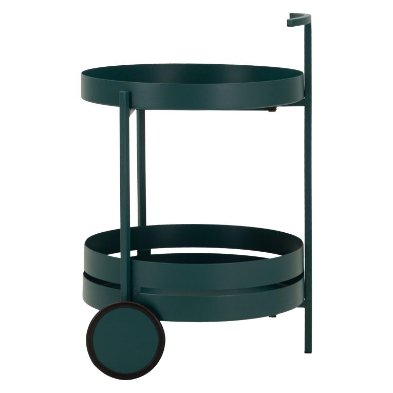 Carrello Verde 2 Ripiani Ruote 45x35x65h cm, Materiale Ripiano in Metallo - Ganamo