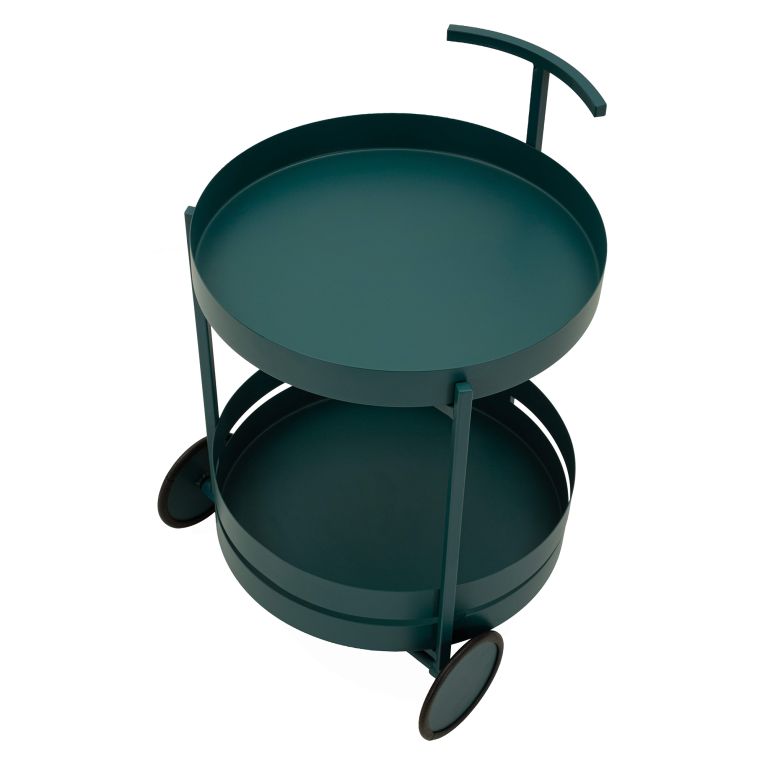 Carrello Verde 2 Ripiani Ruote 45x35x65h cm, Materiale Ripiano in Metallo - Ganamo