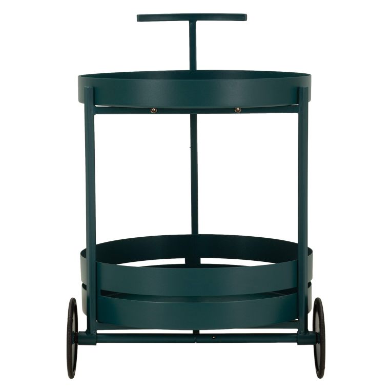 Carrello Verde 2 Ripiani Ruote 45x35x65h cm, Materiale Ripiano in Metallo - Ganamo