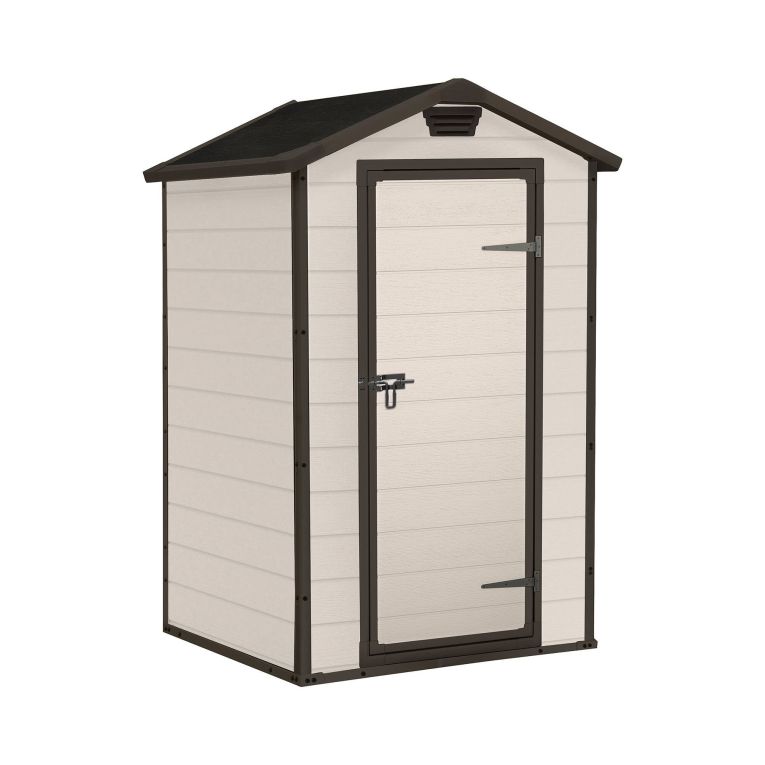 Casetta da giardino Galliate, Capanno da esterno, Rimessa da giardino, Ripostiglio per attrezzi, 129x103 h196 cm, Beige