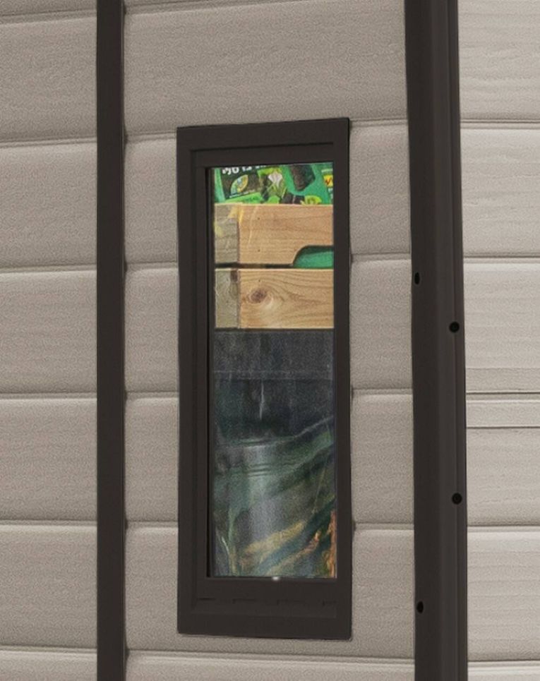 Casetta da giardino Galliate, Capanno da esterno, Rimessa da giardino, Ripostiglio per attrezzi, 185x152 h226 cm, Beige