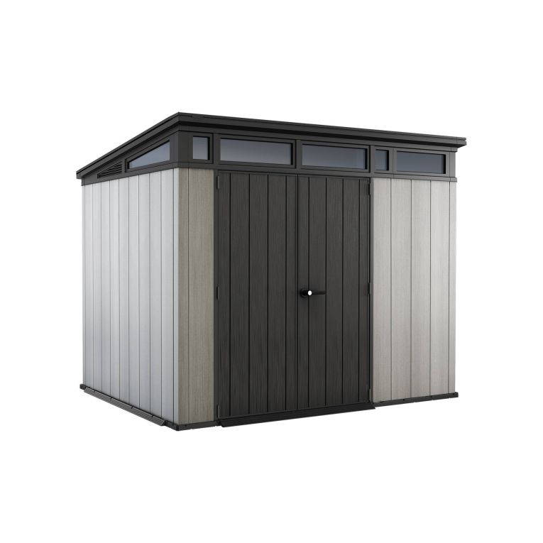 Casetta da giardino Passeri, Capanno da esterno, Rimessa da giardino, Ripostiglio per attrezzi, 214x218 h226 cm, Grigio
