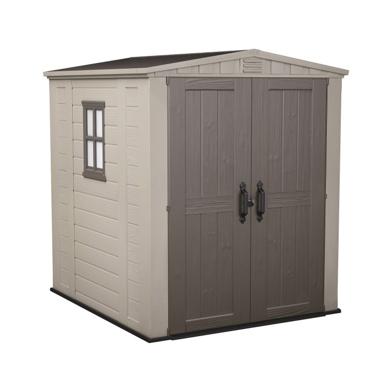 Casetta da giardino Ronsecco, Capanno da esterno, Rimessa da giardino, Ripostiglio per attrezzi, 178x196 h208 cm, Beige