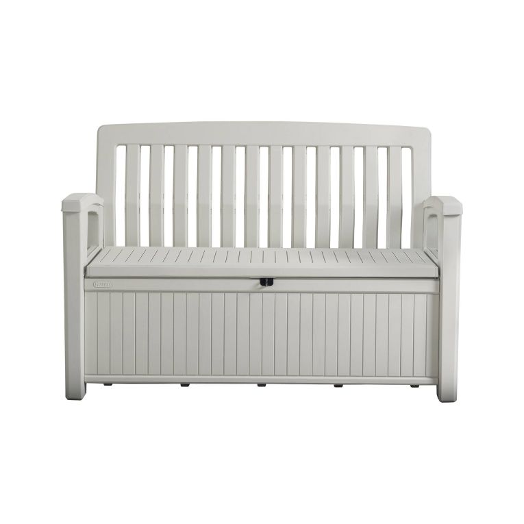 Cassapanca da esterno con schienale 132x61x89h cm bianco - Goderich
