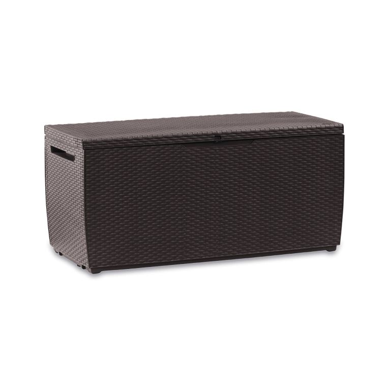 Cassapanca da esterno effetto rattan 123x53x57h cm marrone - Chicoutimi