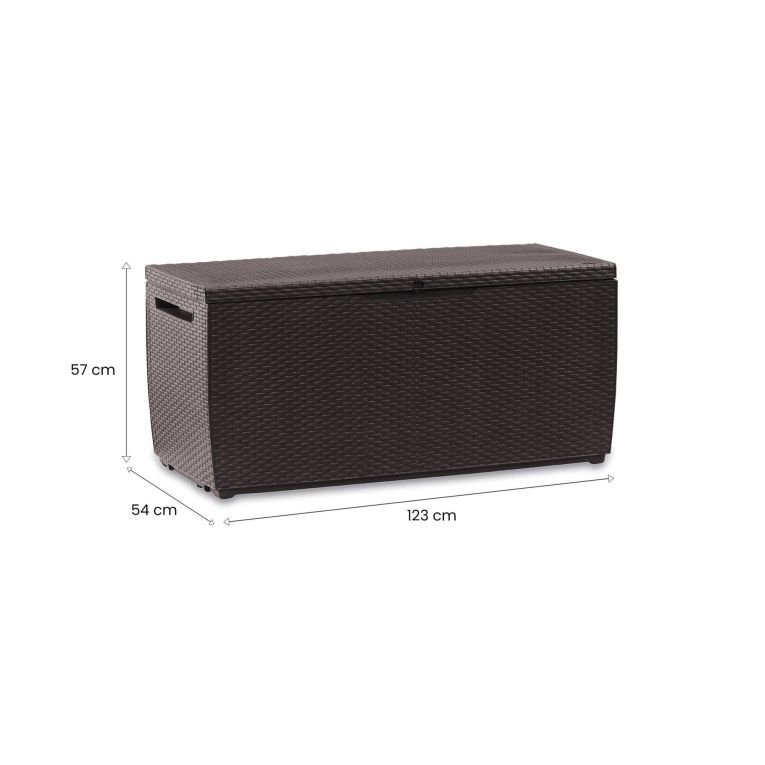 Cassapanca da esterno effetto rattan 123x53x57h cm marrone - Chicoutimi