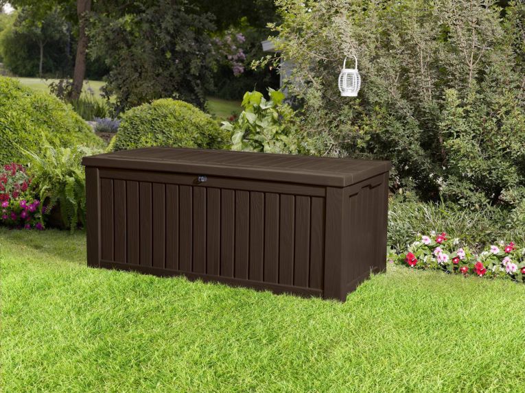 Cassapanca da esterno grande 155x72x64h cm marrone - Hawkesbury