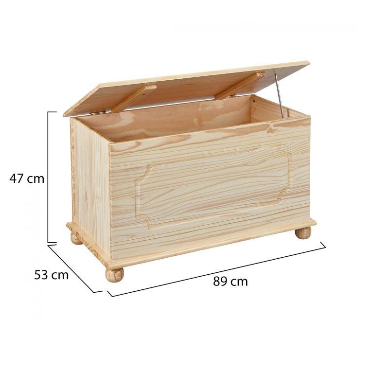 Cassapanca Marrone Naturale 89x53x47h cm - Tires