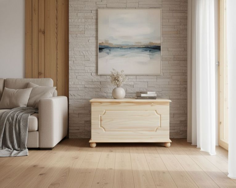 Cassapanca Marrone Naturale 89x53x47h cm - Tires