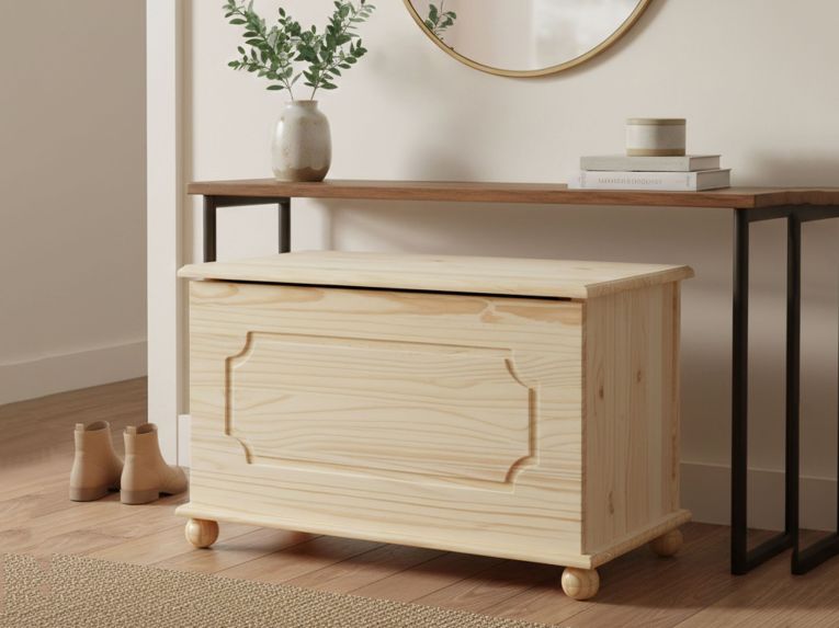 Cassapanca Marrone Naturale 89x53x47h cm - Tires