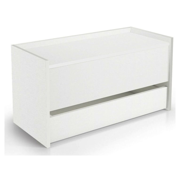 Cassapanca moderna porta scapre in legno 90x40x46h cm bianca - Sogno