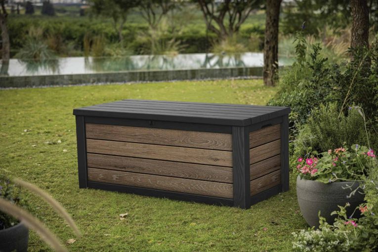 Cassapanca outdoor 151x72x70h cm effetto legno - Brantford